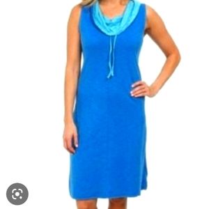Kuhl (Size S) Blue Reversible Cowl Neck Sleeveless Athleisure Shift Dress